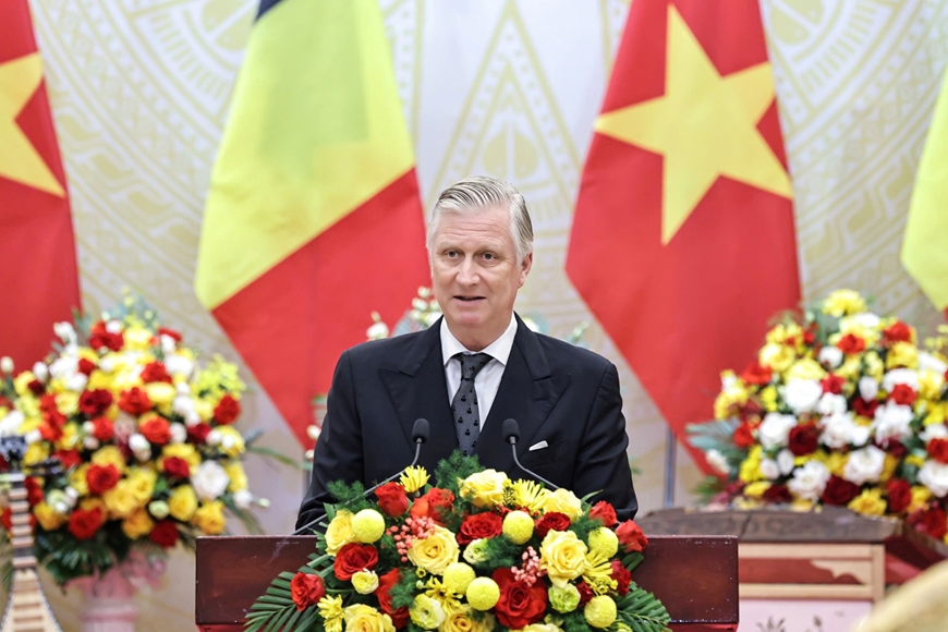 Chủ tịch nước Lương Cường chủ trì chiêu đãi cấp Nhà nước Nhà vua Bỉ
