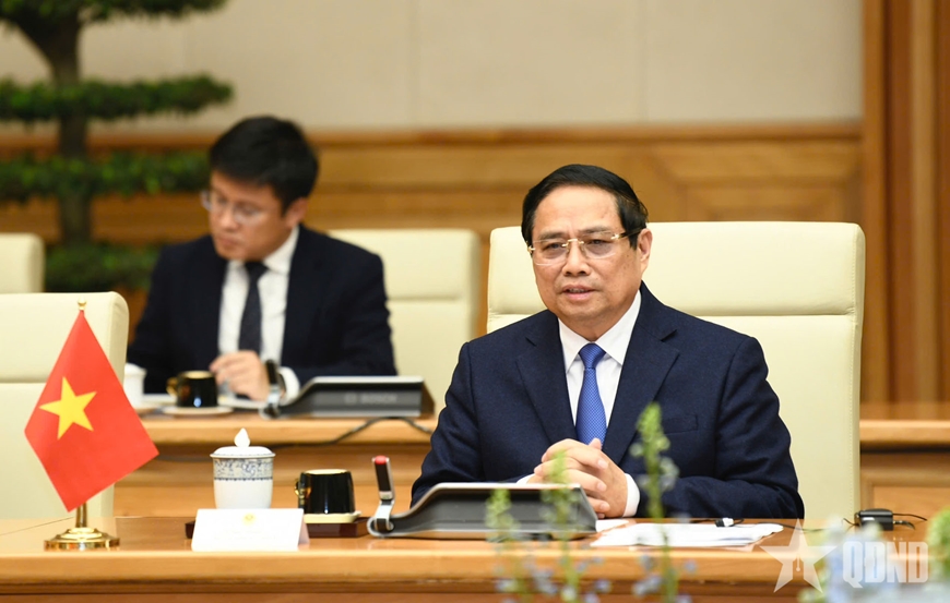 Thủ tướng Phạm Minh Chính hội kiến Nhà vua Vương quốc Bỉ