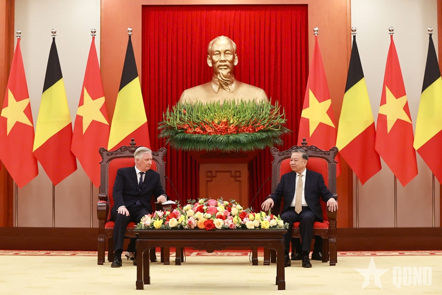 Tổng Bí thư Tô Lâm tiếp Nhà vua Vương quốc Bỉ
