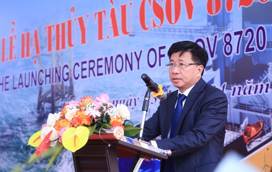 Hạ thủy thành công tàu dịch vụ điện gió được trang bị công nghệ tiên tiến, hiện đại