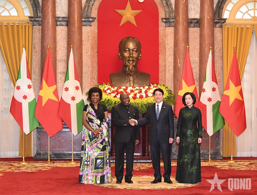 Chủ tịch nước Lương Cường chủ trì lễ đón chính thức Tổng thống Burundi