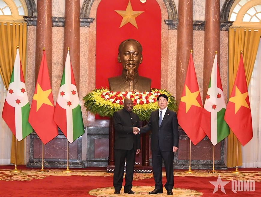 Chủ tịch nước Lương Cường chủ trì lễ đón chính thức Tổng thống Burundi