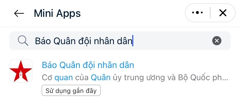 Báo Quân đội nhân dân ra mắt Mini App trên nền tảng Zalo