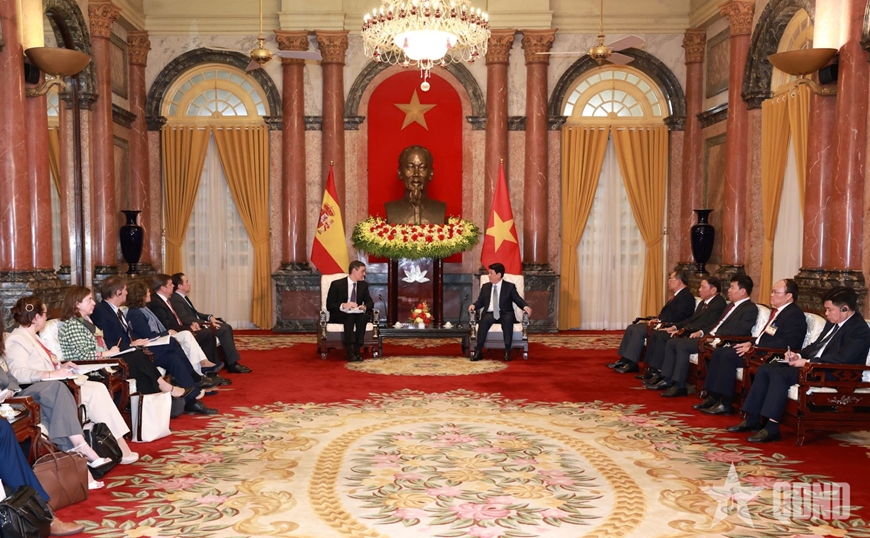 Chủ tịch nước Lương Cường tiếp Thủ tướng Tây Ban Nha Pedro Sánchez