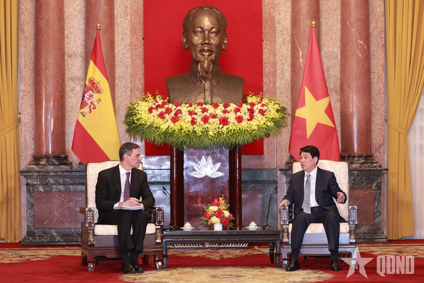 Chủ tịch nước Lương Cường tiếp Thủ tướng Tây Ban Nha Pedro Sánchez