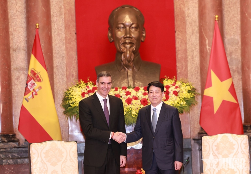 Chủ tịch nước Lương Cường tiếp Thủ tướng Tây Ban Nha Pedro Sánchez