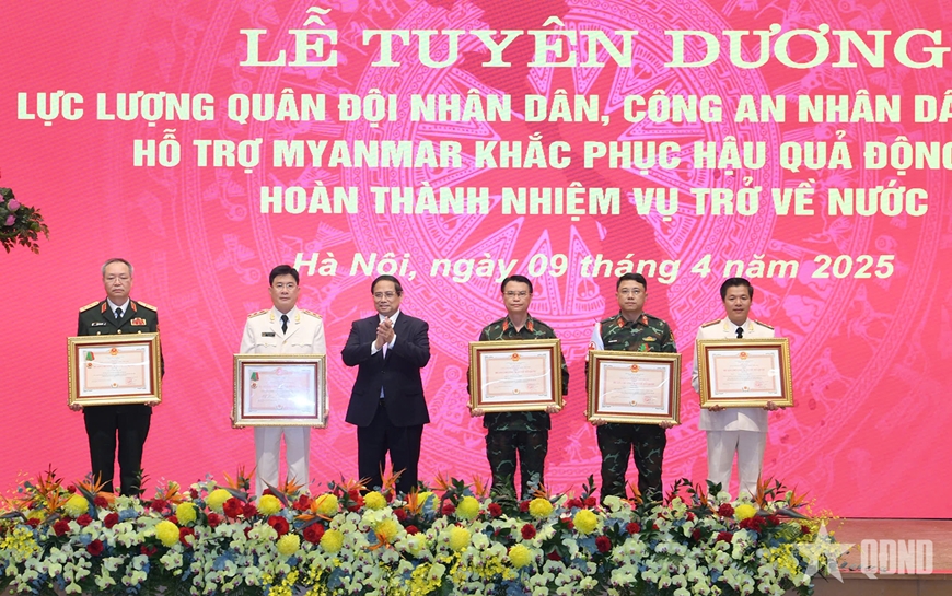 Tuyên dương Lực lượng tham gia cứu trợ thảm họa động đất tại Myanmar