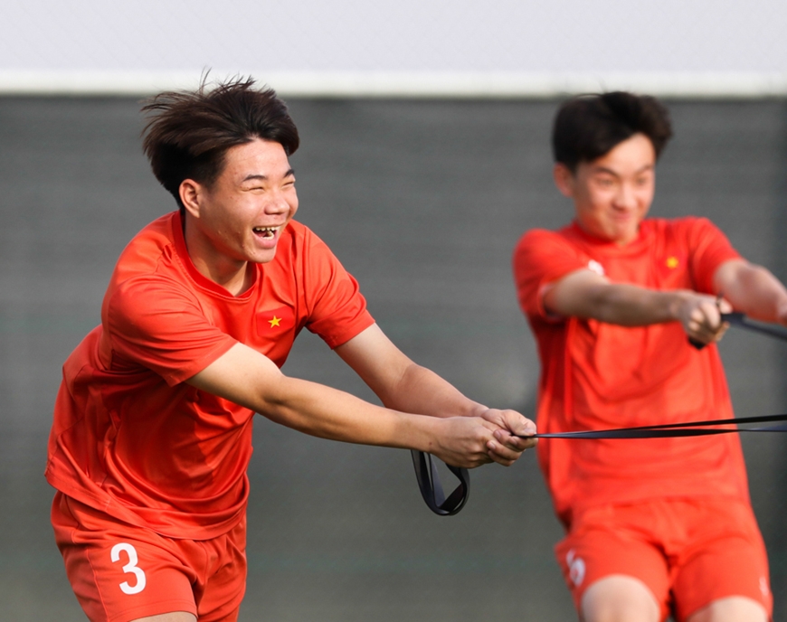 Cầu thủ U17 Việt Nam thoải mái trước trận tranh vé World Cup