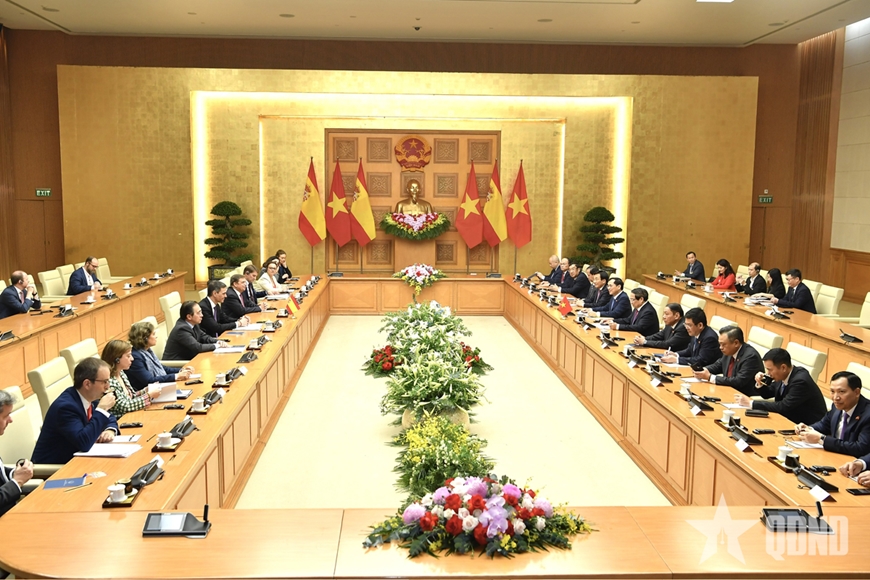 Thủ tướng Phạm Minh Chính hội đàm với Thủ tướng Tây Ban Nha Pedro Sánchez