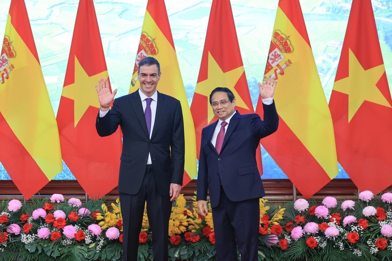 Tuyên bố chung về kết quả chuyến thăm chính thức Việt Nam của Thủ tướng Tây Ban Nha Pedro Sánchez