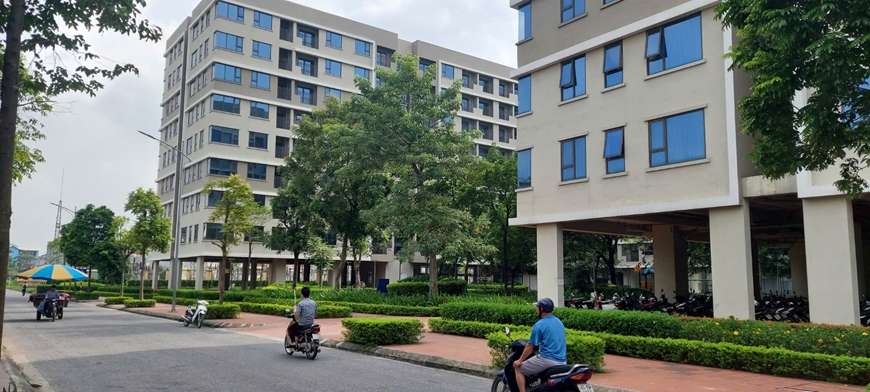 Dự án nhà ở xã hội cho người lao động trong khu công nghiệp xã Đông Tiến, huyện Yên Phong (Bắc Ninh) do Tổng công ty Viglacera làm chủ đầu tư. Ảnh: ĐỨC TUẤN 
