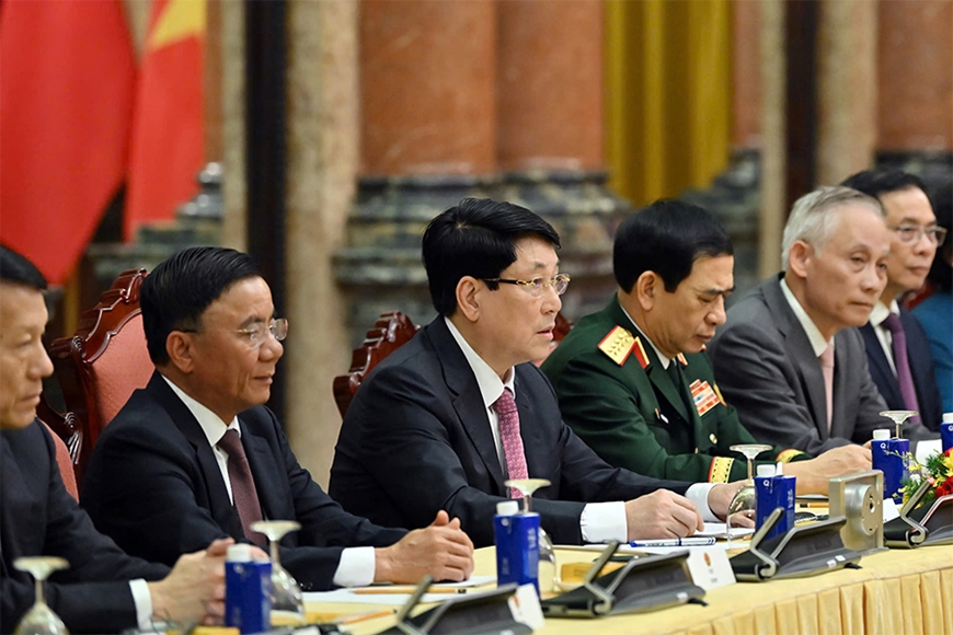 Chủ tịch nước Lương Cường hội đàm với Tổng Bí thư, Chủ tịch Trung Quốc Tập Cận Bình