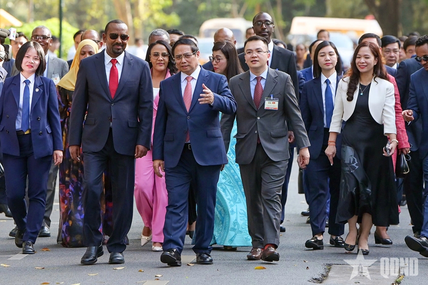 Thủ tướng Phạm Minh Chính chủ trì lễ đón và hội đàm với Thủ tướng Ethiopia