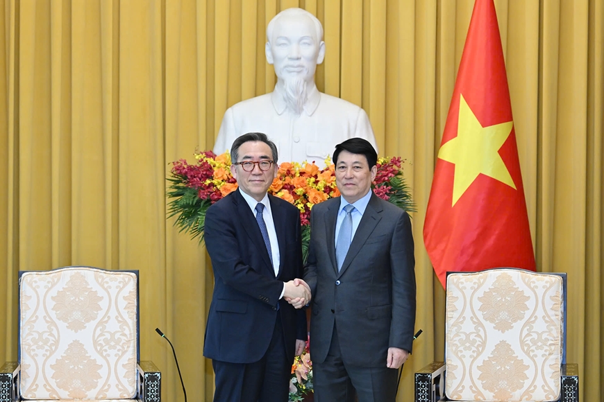 Chủ tịch nước Lương Cường tiếp Bộ trưởng Ngoại giao Hàn Quốc