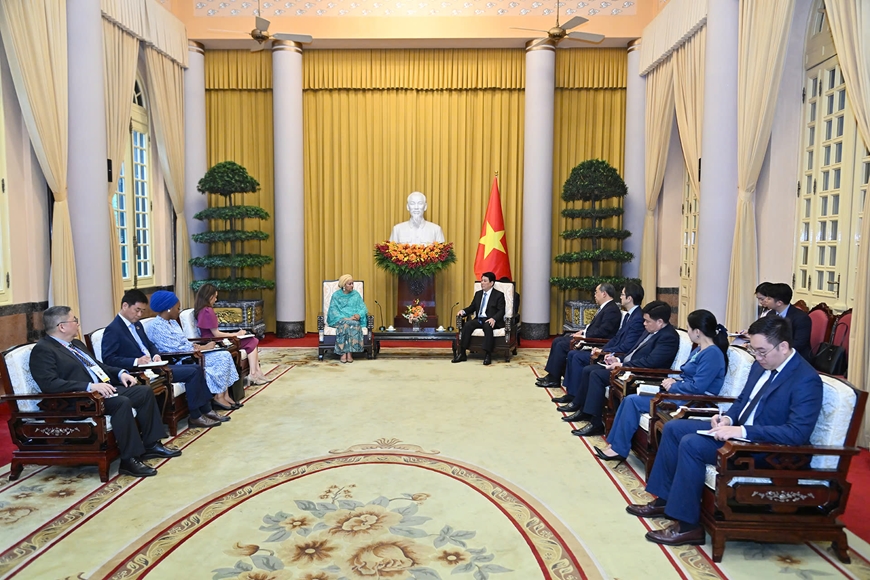 Chủ tịch nước Lương Cường tiếp Phó tổng Thư ký Liên hợp quốc Amina Mohammed