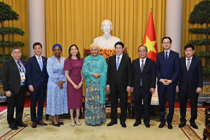Chủ tịch nước Lương Cường tiếp Phó tổng Thư ký Liên hợp quốc Amina Mohammed