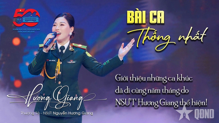 Thượng tá, NSƯT Hương Giang hát mừng thống nhất non sông