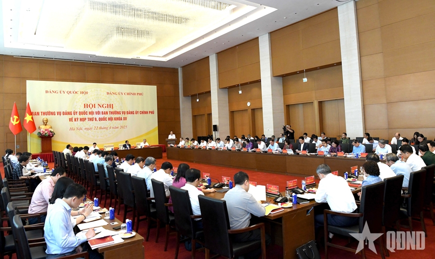 Hội nghị Ban Thường vụ Đảng ủy Quốc hội với Ban Thường vụ Đảng ủy Chính phủ về Kỳ họp thứ chín, Quốc hội Khóa XV
