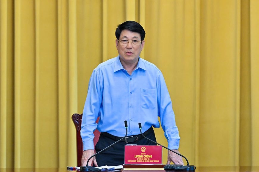 Chủ tịch nước Lương Cường làm việc với Văn phòng Chủ tịch nước triển khai nhiệm vụ trọng tâm tháng 5