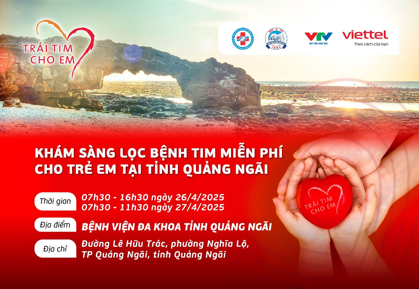 Lần đầu tiên “Trái tim cho em” đến với Quảng Ngãi: Hành trình yêu thương nối dài hy vọng