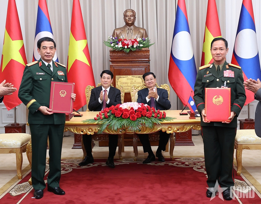 Chủ tịch nước Lương Cường hội đàm với Tổng Bí thư, Chủ tịch nước Lào Thongloun Sisoulith