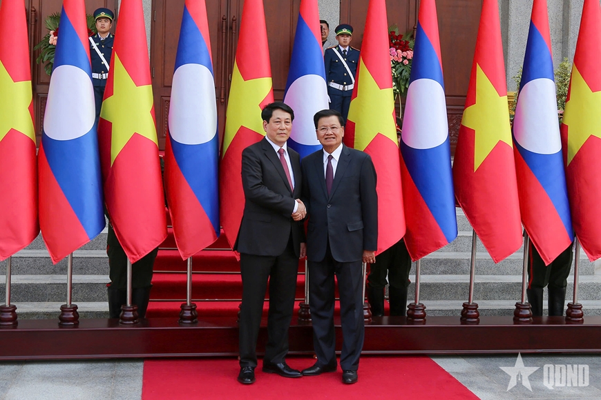 Chủ tịch nước Lương Cường hội đàm với Tổng Bí thư, Chủ tịch nước Lào Thongloun Sisoulith