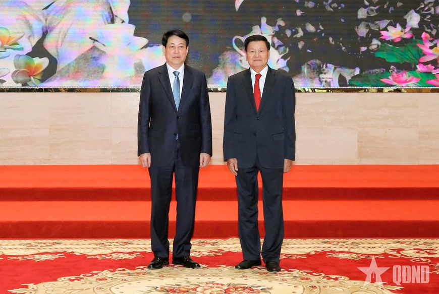 Chủ tịch nước Lương Cường dự Giao lưu hữu nghị Việt - Lào