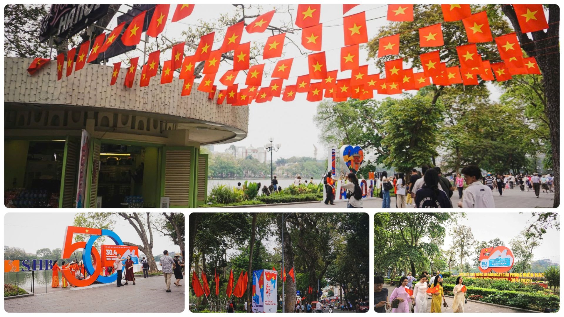 Hà Nội rực rỡ cờ hoa hướng tới 50 năm Ngày giải phóng miền Nam, thống nhất đất nước