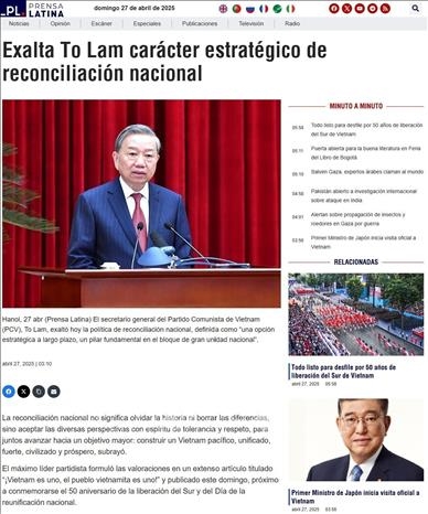 50 năm Thống nhất đất nước: Thông điệp “Nước Việt Nam là một” vang vọng truyền thông Mỹ Latin