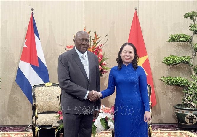 Phó chủ tịch nước Võ Thị Ánh Xuân tiếp Ủy viên Bộ Chính trị, Phó Chủ tịch nước Cuba Salvador Valdes Mesa