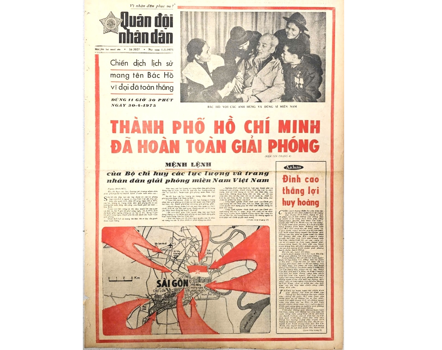 “Thành phố Hồ Chí Minh đã hoàn toàn giải phóng” – một dòng tít, một thời khắc lịch sử