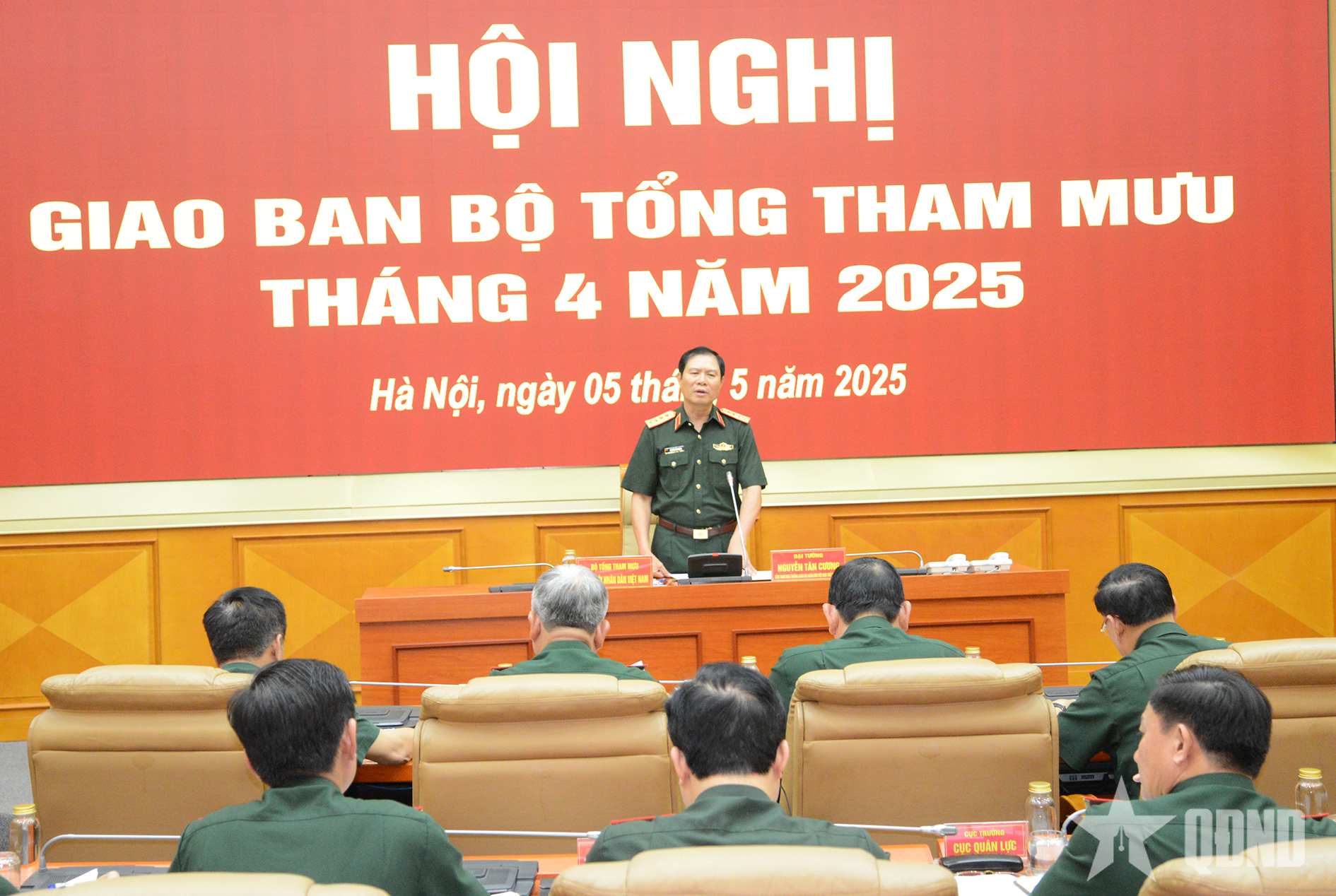 Đại tướng Nguyễn Tân Cương chủ trì giao ban Bộ Tổng Tham mưu tháng 4-2025