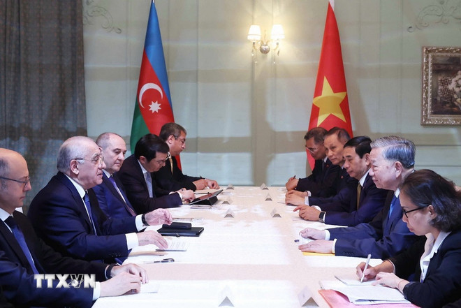 Tổng Bí thư Tô Lâm hội kiến Thủ tướng Azerbaijan Ali Asadov