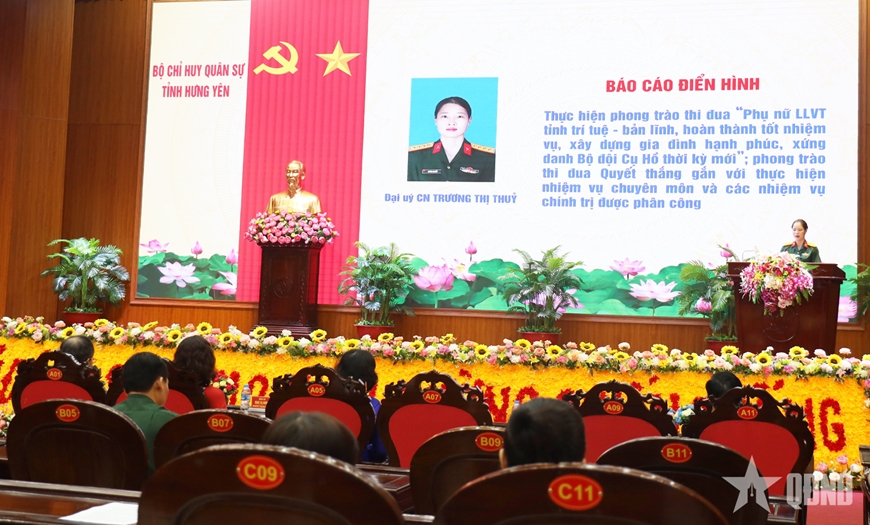 Bộ CHQS tỉnh Hưng Yên tuyên dương gương phụ nữ điển hình tiên tiến giai đoạn 2020-2025