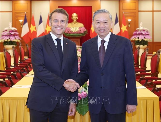 Tổng Bí thư Tô Lâm tiếp Tổng thống Pháp Emmanuel Macron