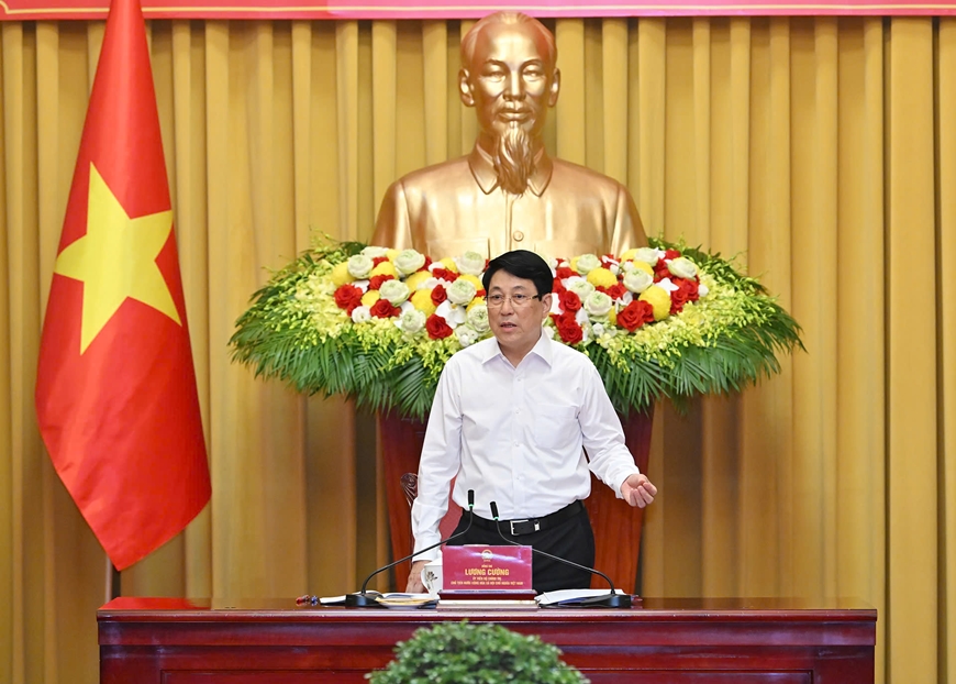 Chủ tịch nước Lương Cường làm việc với Tỉnh ủy Hưng Yên và Thái Bình về thực hiện Nghị quyết Trung ương 11, khóa XIII