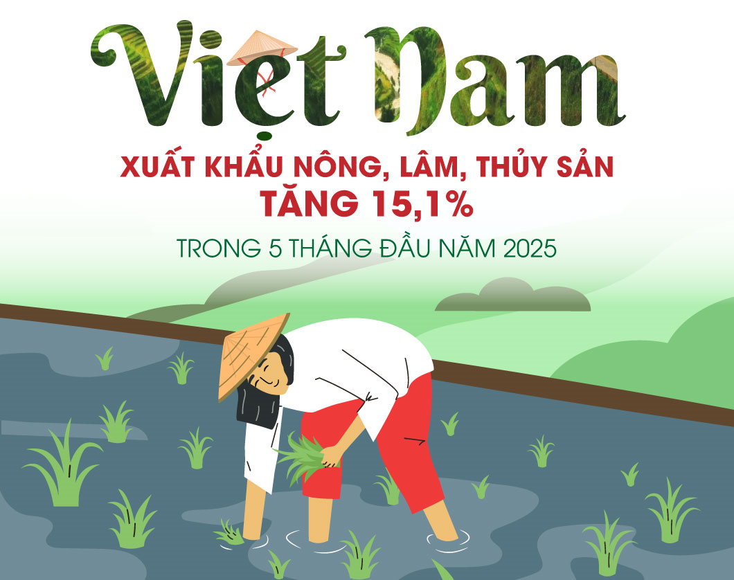 Xuất khẩu nông, lâm, thủy sản tăng 15,1% trong 5 tháng đầu năm 2025