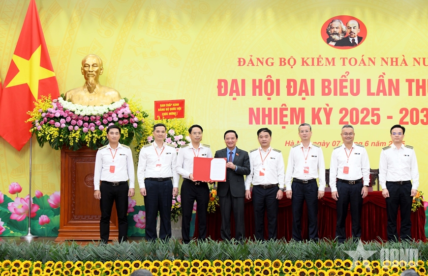 Chủ tịch Quốc hội Trần Thanh Mẫn dự Đại hội đại biểu Đảng bộ Kiểm toán Nhà nước nhiệm kỳ 2025-2030