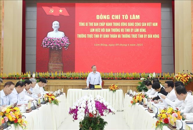 Tổng Bí thư Tô Lâm: Tỉnh Lâm Đồng mới khẩn trương xây dựng lại quy hoạch tổng thể phát triển kinh tế - xã hội giai đoạn mới