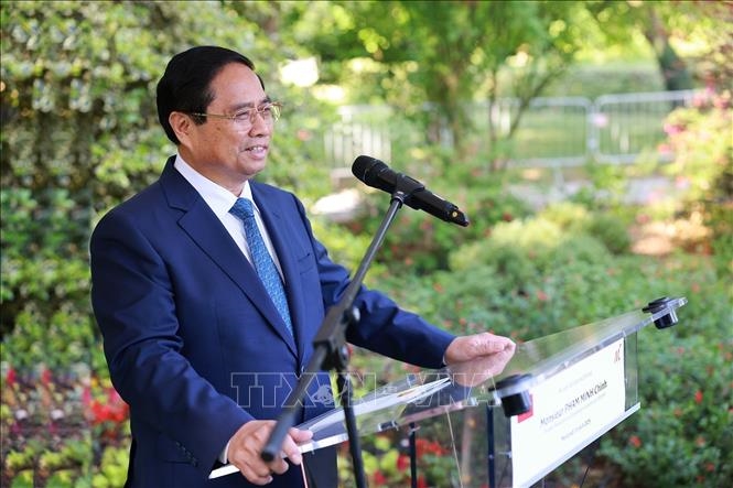 Thủ tướng Phạm Minh Chính thăm Khu tưởng niệm Chủ tịch Hồ Chí Minh tại Montreuil, Pháp