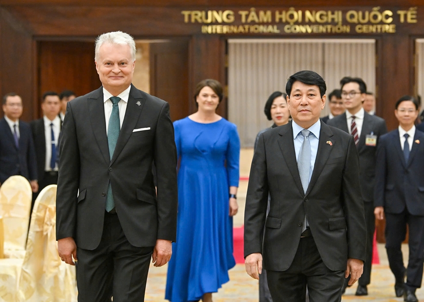 Chủ tịch nước Lương Cường chủ trì chiêu đãi chính thức Tổng thống Litva