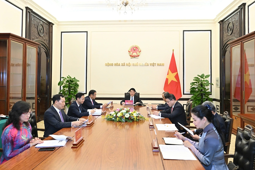 Chủ tịch nước Lương Cường điện đàm với Tổng thống Hàn Quốc Lee Jae Myung