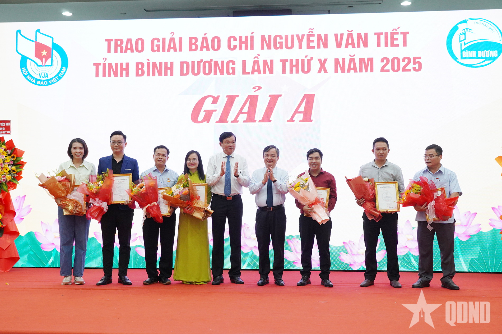 Báo Quân đội nhân dân đoạt giải B chuyên đề Giải báo chí Nguyễn Văn Tiết tỉnh Bình Dương