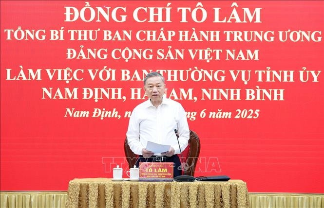 Tổng Bí thư Tô Lâm: Hợp nhất ba tỉnh Nam Định, Hà Nam và Ninh Bình giúp nâng cao hiệu quả quản trị vùng