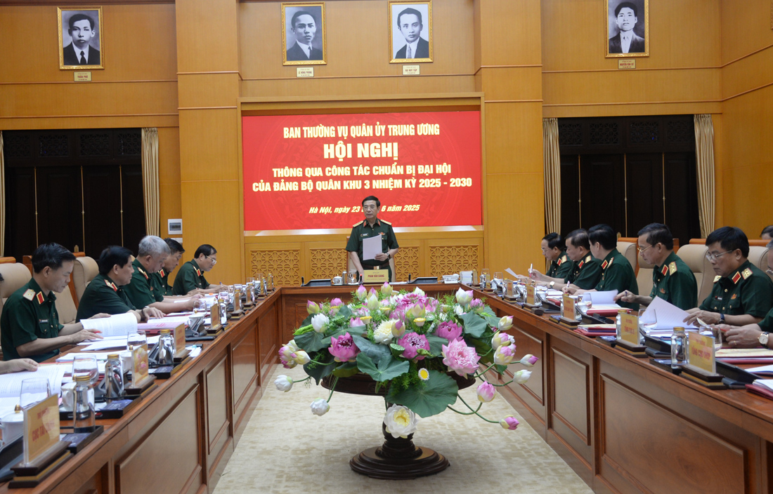 Thường vụ Quân ủy Trung ương thông qua công tác chuẩn bị Đại hội của Đảng bộ Quân khu 3 và Đảng bộ Quân chủng Hải quân