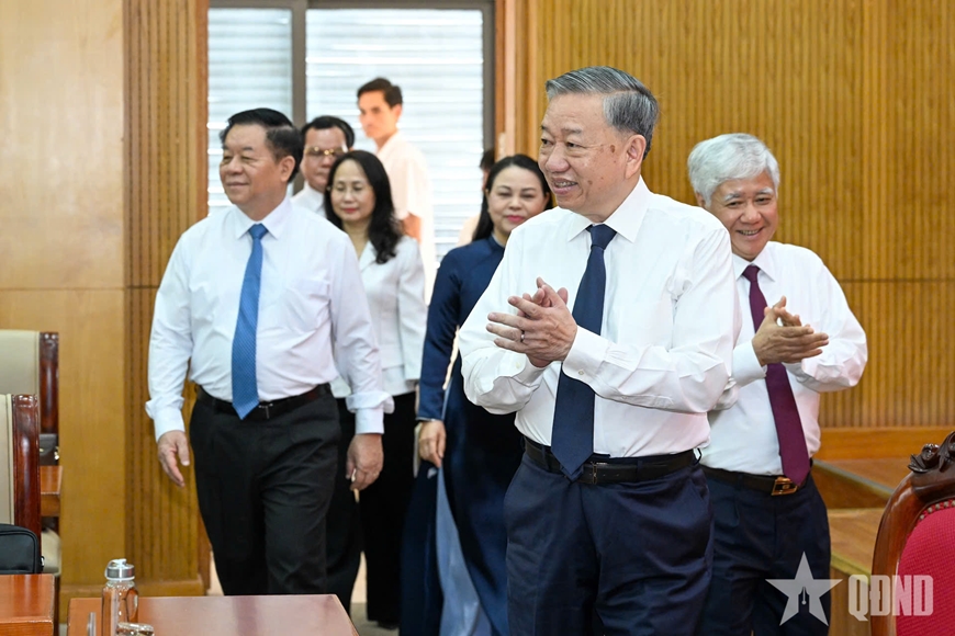 Tổng Bí thư Tô Lâm làm việc với Đảng ủy Mặt trận Tổ quốc, các đoàn thể Trung ương