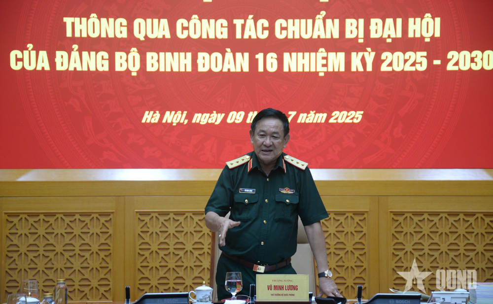 Thượng tướng Võ Minh Lương thông qua công tác chuẩn bị đại hội của Đảng bộ Binh đoàn 20 và Đảng bộ Binh đoàn 16