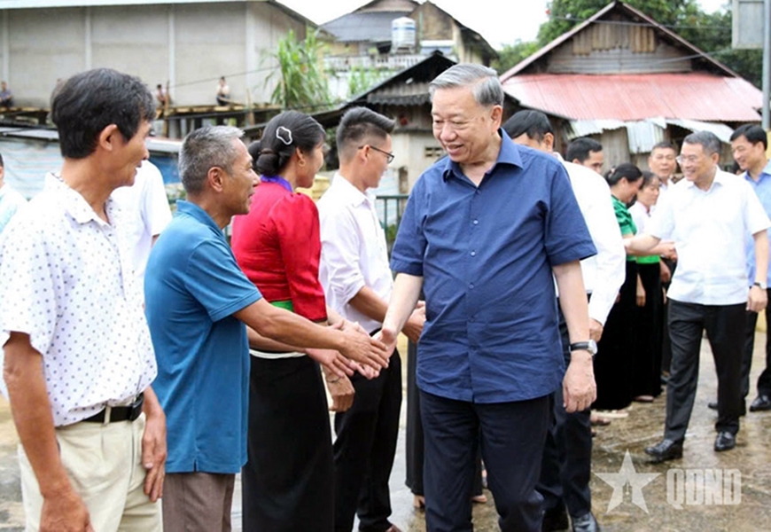 Tổng Bí thư Tô Lâm kiểm tra vận hành hoạt động hệ thống chính trị xã Si Pa Phìn (tỉnh Điện Biên)