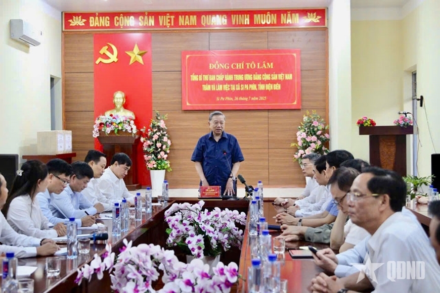 Tổng Bí thư Tô Lâm kiểm tra vận hành hoạt động hệ thống chính trị xã Si Pa Phìn (tỉnh Điện Biên)