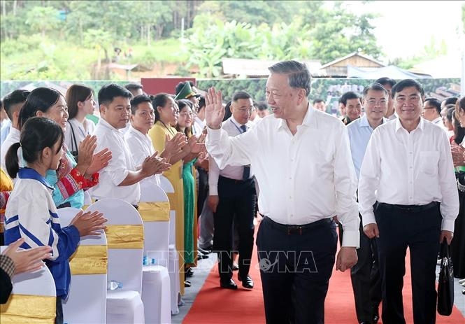 Tổng Bí thư Tô Lâm dự Lễ khởi công Trường liên cấp Tiểu học, Trung học cơ sở xã Si Pa Phìn, tỉnh Điện Biên